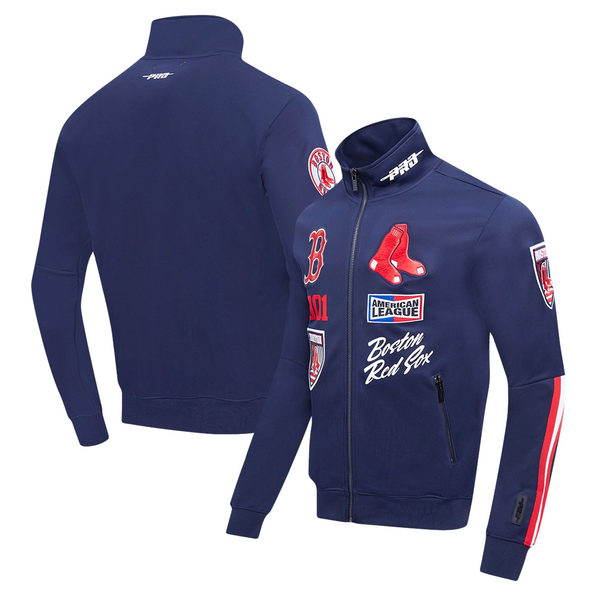Boston red sox pro standard full zip stand up collar polyester varsity jacket 2