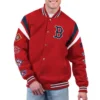 Boston red sox quick full snap varsity jacket red 1 1