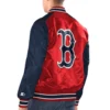 Boston red sox renegade satin varsity jacket red blue