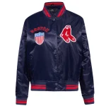 Boston Red Sox Retro Classic Women's Navy Satin Jacket
