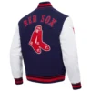 Boston red sox retro classic wool leather varsity jacket navy white 5