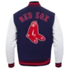 Boston red sox retro classic wool leather varsity jacket navy white 6
