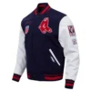 Boston red sox retro classic wool leather varsity jacket navy white 7