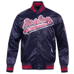 Boston Red Sox Script Tail Navy Satin Jacket