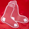 Boston red sox script tail full snap satin varsity jacket red 2 1