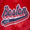 Boston red sox script tail full snap satin varsity jacket red 4 1