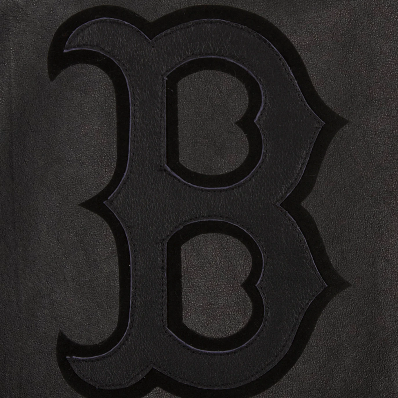 Boston red sox tonal full leather bomber jacket black 1