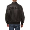 Boston red sox tonal full leather bomber jacket black 2