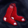 Boston red sox womens script tail full snap satin varsity jacket navy 3 1