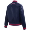 Boston red sox womens script tail full snap satin varsity jacket navy 5 1