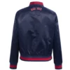 Boston red sox womens script tail full snap satin varsity jacket navy 6 1