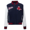 Boston red sox womens script tail wool leather varsity jacket 1 1