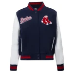 Boston Red Sox Script Tail Women's Wool/Leather Jacket