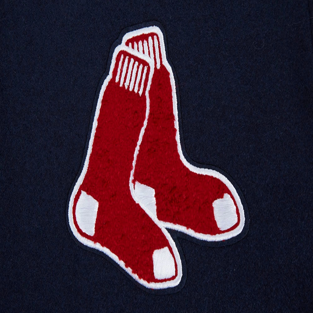 Boston red sox womens script tail wool leather varsity jacket 3 1