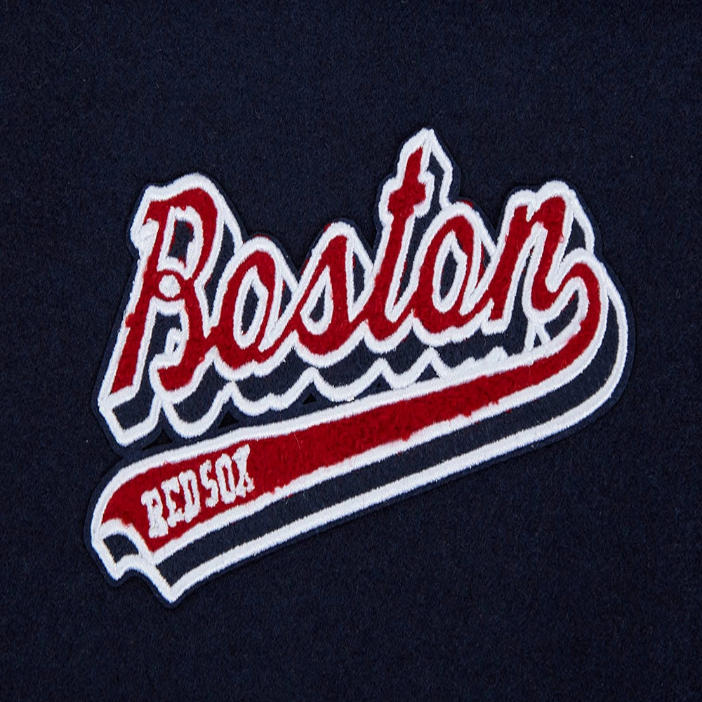 Boston red sox womens script tail wool leather varsity jacket 4 1