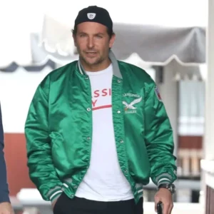 Bradley cooper philadelphia eagles green bomber jacket