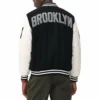 Brooklyn nets black and off white bomber jacket