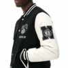 Brooklyn nets black and off white full snap jacket