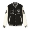 Brooklyn nets black and off white jacket