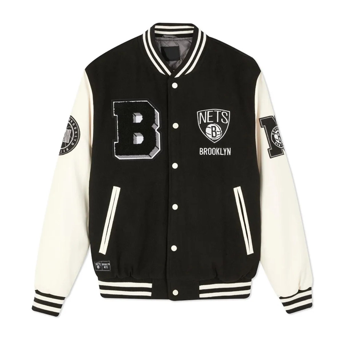 Brooklyn nets black and off white jacket