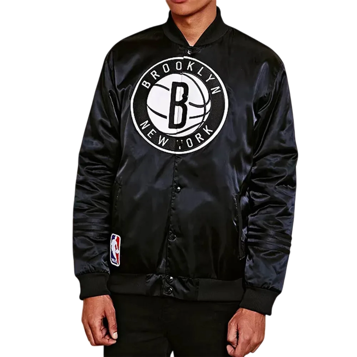 Brooklyn nets black bomber jacket