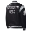 Brooklyn nets force play satin varsity jacket black 2