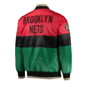 Brooklyn nets history month 75th anniversary satin jacket