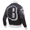 Brooklyn nets mashup full snap satin varsity black jacket 6