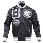 Brooklyn Nets Mashup Black Satin Jacket