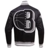 Brooklyn nets mashup full snap satin varsity jacket black 6