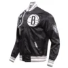 Brooklyn nets mashup full snap satin varsity jacket black 7
