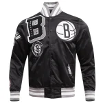 Brooklyn Nets Mashup Black Satin Jacket