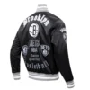 Brooklyn nets old english rib satin varsity jacket black 3