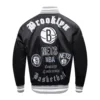 Brooklyn nets old english rib satin varsity jacket black 4