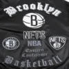 Brooklyn nets old english rib satin varsity jacket black 9