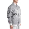 Brooklyn nets old english rib satin varsity jacket gray 3