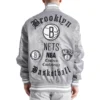 Brooklyn nets old english rib satin varsity jacket gray 4