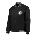 Brooklyn Nets One Color Black Satin Jacket