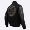 Brooklyn nets pro standard black and gold varsity jacket 3