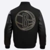 Brooklyn nets pro standard black and gold varsity jacket 4