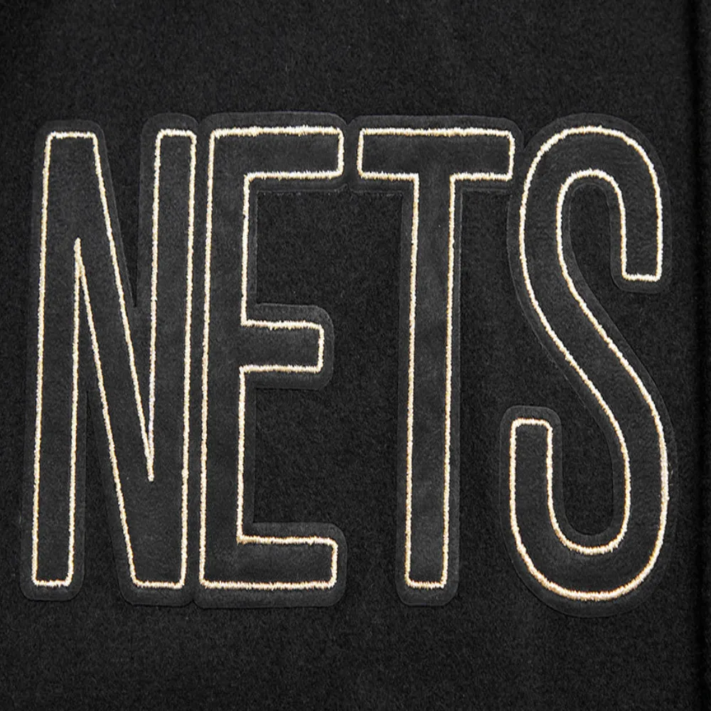 Brooklyn nets pro standard black and gold varsity jacket 5