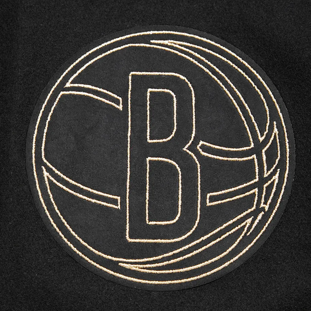 Brooklyn nets pro standard black and gold varsity jacket 6
