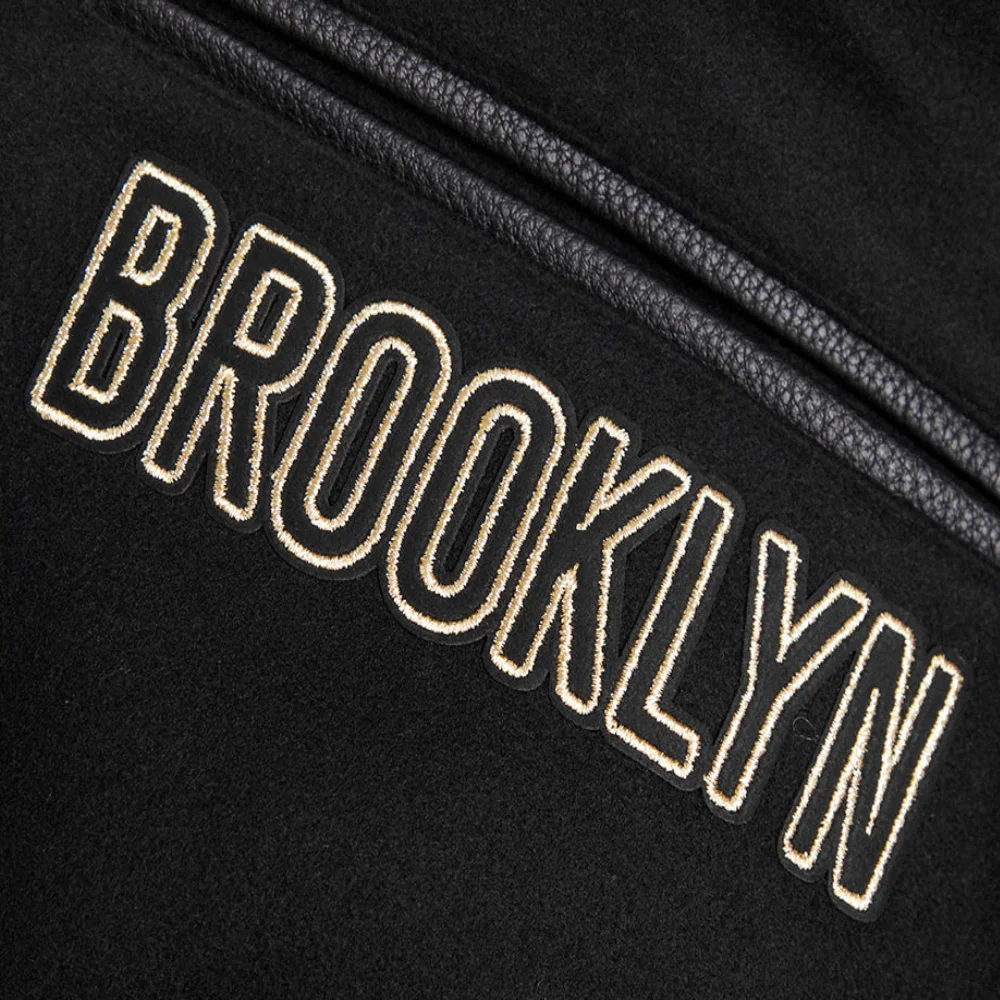 Brooklyn nets pro standard black and gold varsity jacket 7