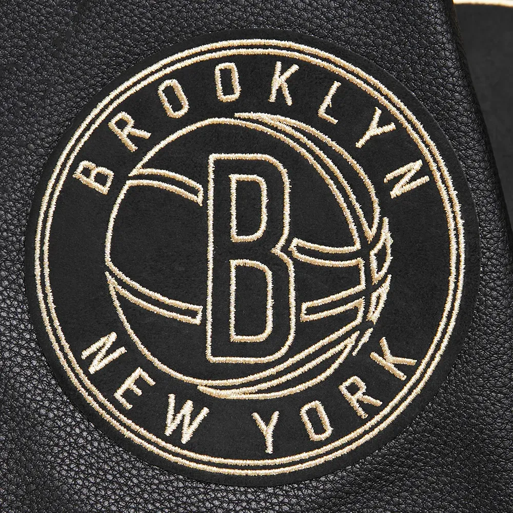 Brooklyn nets pro standard black and gold varsity jacket 8