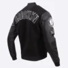 Brooklyn nets pro standard blended logo black varsity jacket 3