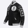 Brooklyn nets pro standard mashup black varsity jacket 1