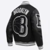 Brooklyn nets pro standard mashup black varsity jacket 3