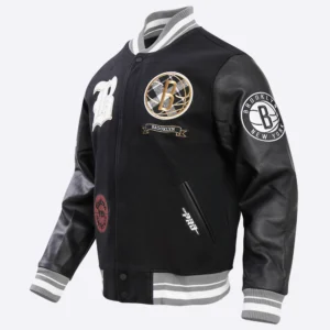 Brooklyn nets pro standard pro prep black varsity jacket 1