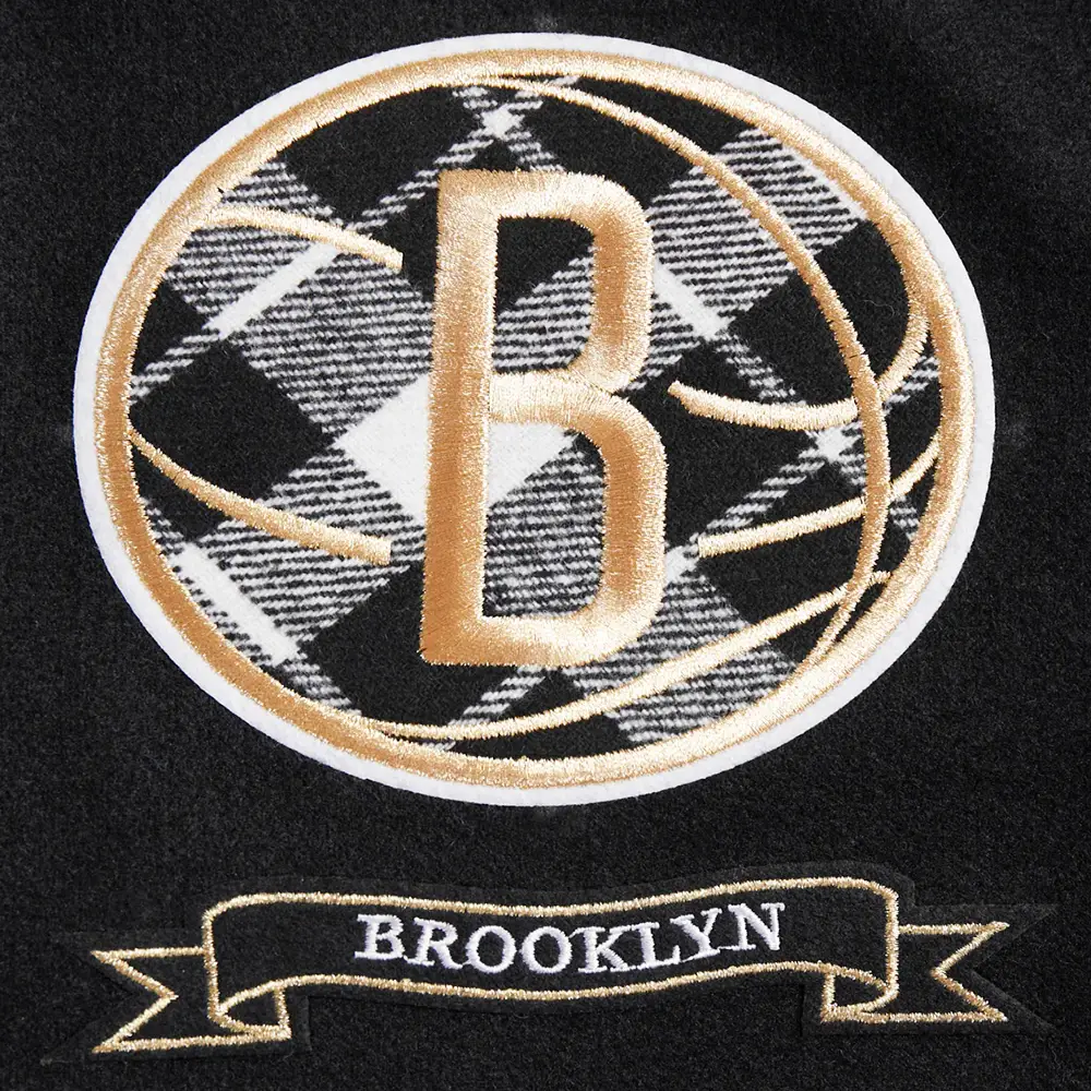 Brooklyn nets pro standard pro prep black varsity jacket 6