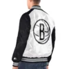 Brooklyn nets renegade satin varsity jacket white black 2
